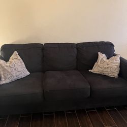 Charcoal Grey Fabric Couch 