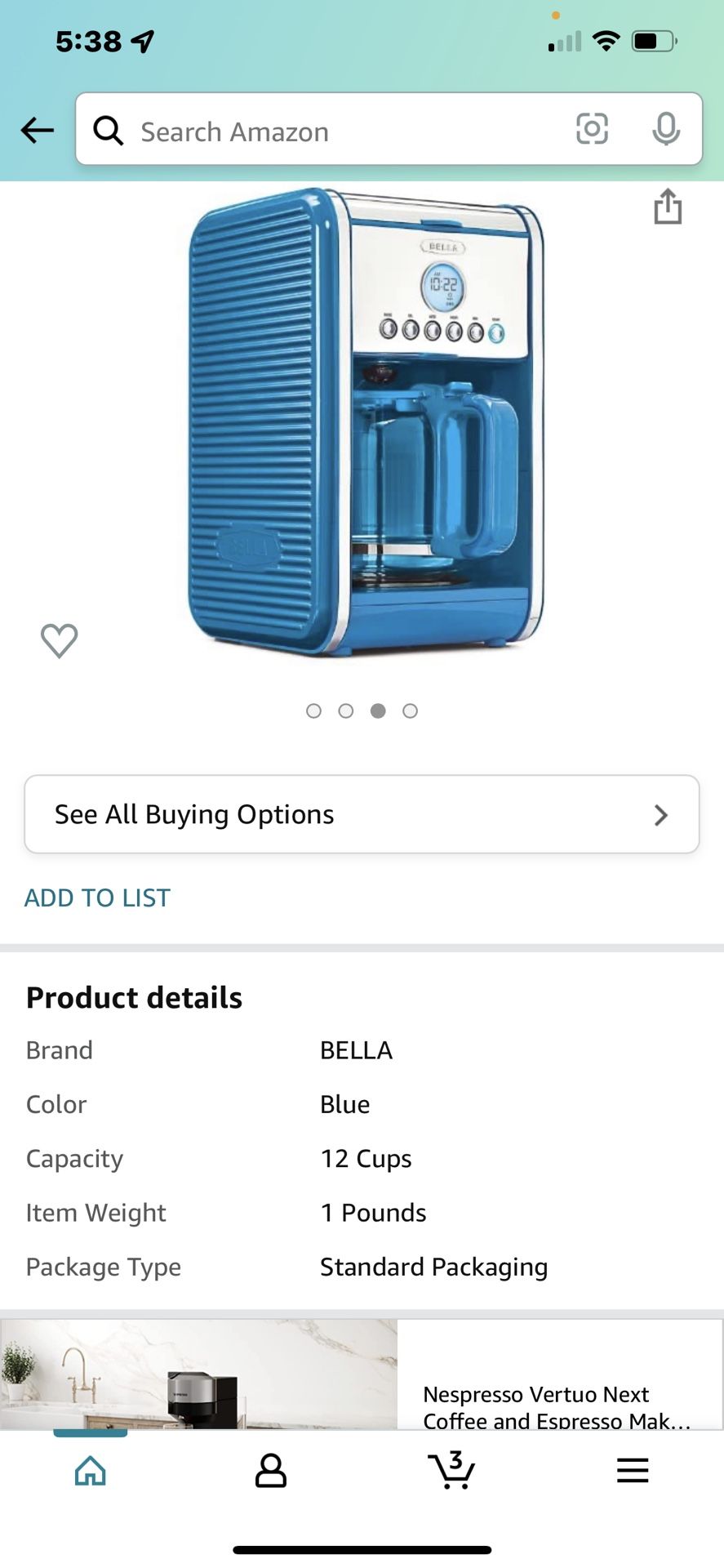 Nice Bella linea Purple Coffeemaker