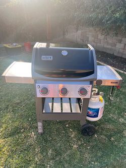 Weber Grill + Full Propane Tank + Weber BBQ Grill Cover