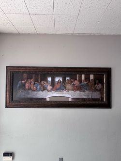 Extra Large Framed Last Supper Wall Art – 27” x 69”