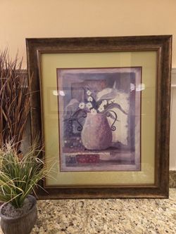 Framed Floral Print- Mosaic Floral II by Made On Earth Art  - 29 1/2" X 25 1/2"