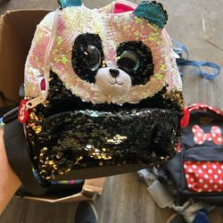 Panda Sequins Back Pack