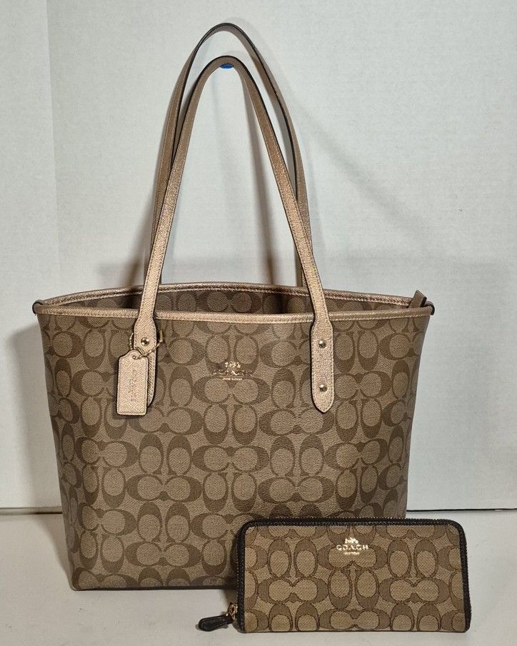 Coach F39523 Tote Bag w/Accordion Wallet