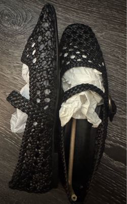 CUSHIONAIRE Black Woven Mary Jane Ballet Flats – NEW- Size 7.5