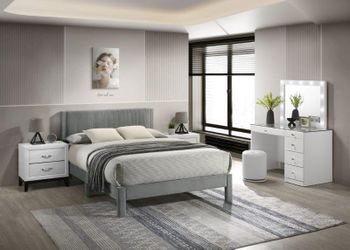 Lucia Bed Light Gray