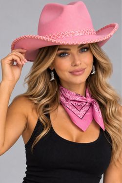 NEW Halloween Pink Cowgirl Hat & Accessories Set – Western Halloween Costume