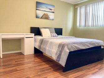 Queen Bed Mattress   14inches  and Frame Excellent Condition