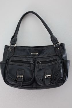 Multisac Black  Shoulder Bag with Front Pockets