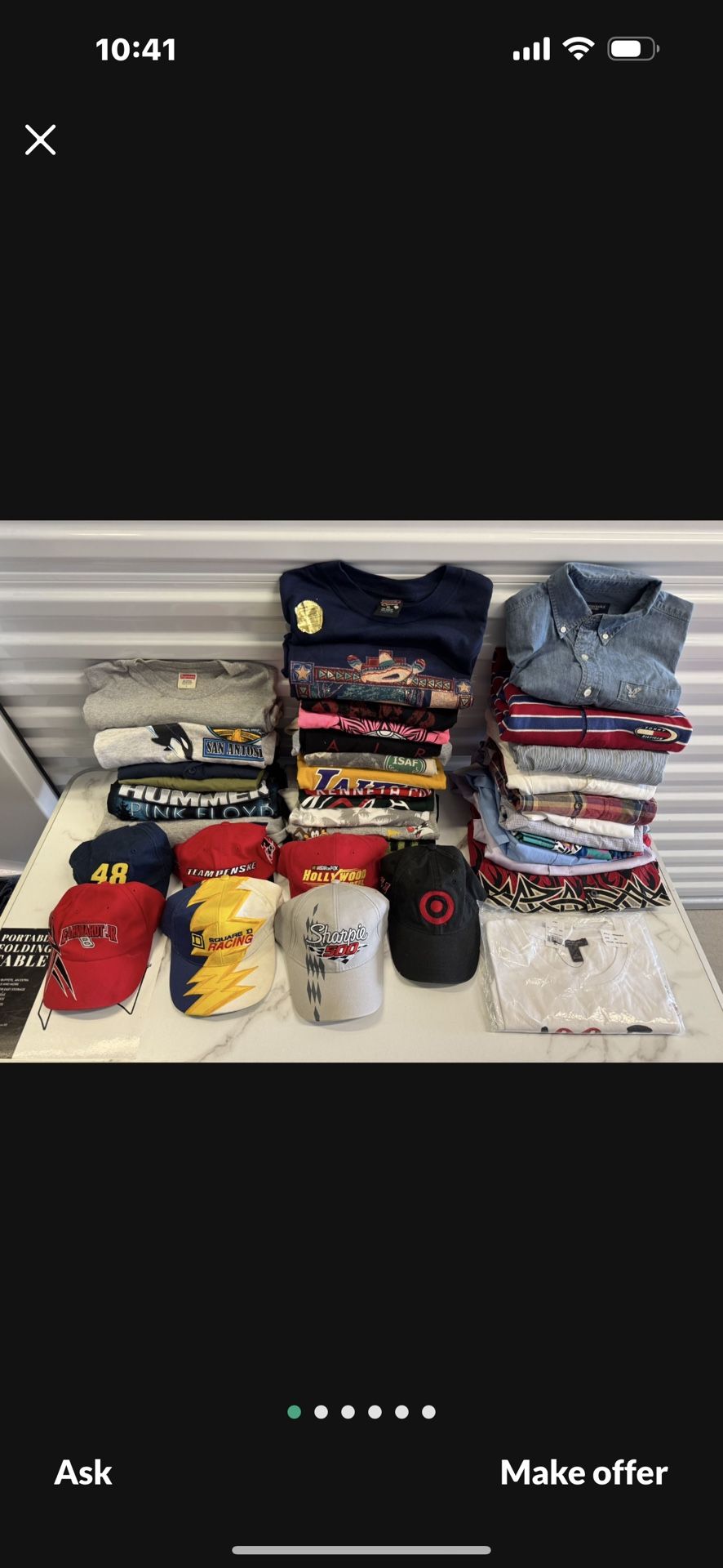 MENS TSHIRTS -SHIRTS 👕- HATS 🧢 38 ITEMS FOR $100 ADIDAS , TOMMY , SUPREME. , NASCAR AND MORE. ! $100