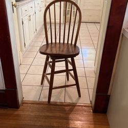 3 Brown Swivel Bar Stools