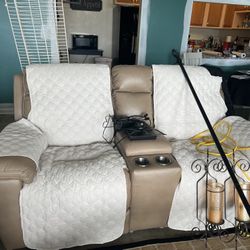Electric Leather Recliner Couch-$150.00- See Info 