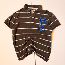 Urban pipeline Brown and white striped polo tshirt, XL