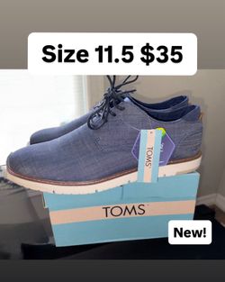 Men’s Tom’s Shoes New Size 11.5