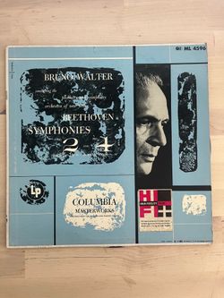 Bruno Walter Beethoven Symphonies No. 2 & 4 Columbia Masterworks Vinyl LP ML 4596