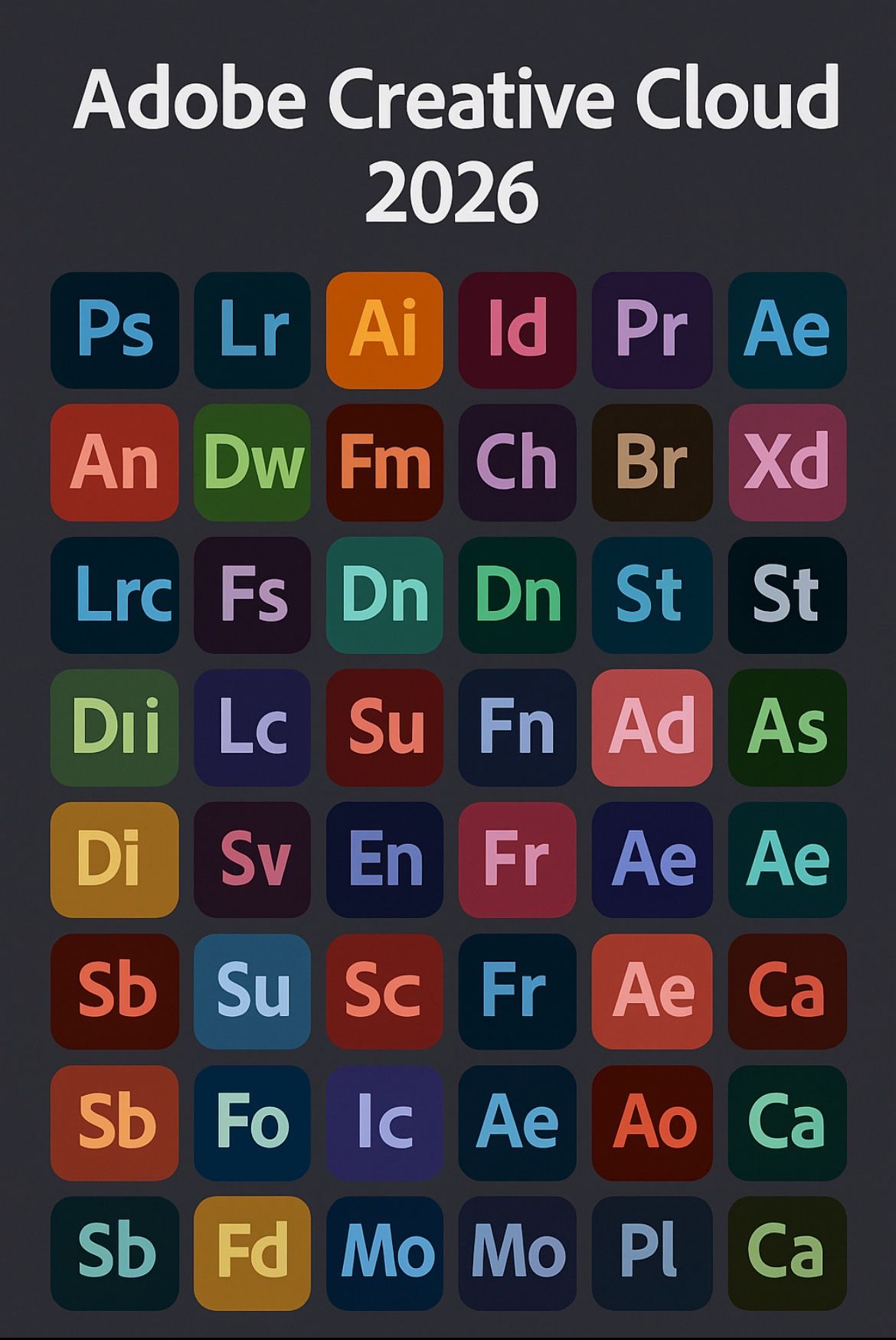 Adobe Creative Cloud 2026, 1 Year license, All 40 Apps for Sale in Los ...