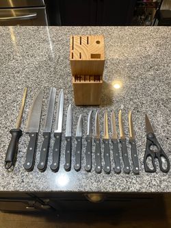13 piece knife block set with sharpener