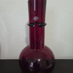 Blenko #2026 Ruby Red With Applied Swirl