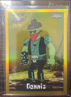 2025 Topps Chrome SpongeBob SquarePants Dennis Gold /50 Refractor