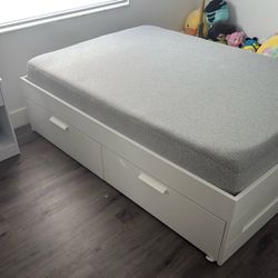 Full Bed, Mattress, Nightstand And Desk