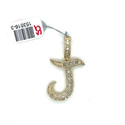 10kt Gold Diamond Letter J Pendant .8ctw 4.46grams 153516 3
