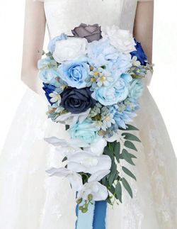 Cascading Bouquets Artificial Wedding Bouquet For Bride Rose Artificial Bridal Bouquet For Boho Rustic Wedding Ceremony Anniversary Tossing Bouquet Pa
