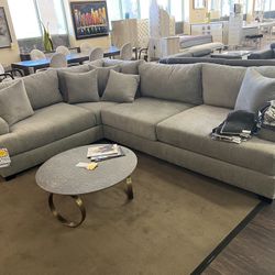 Discount-Custom Grey Fabric Sectional (Dropped Down From $3,995 To $2500) 