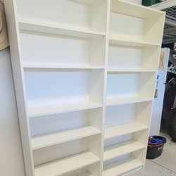 2 IKEA White Bookcases