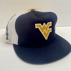Vintage 80s West Virginia Mountaineers Snapback Hat Lucky Stripes Foam Trucker 