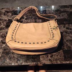 Large Tan Studded Jessica Simpson Purse