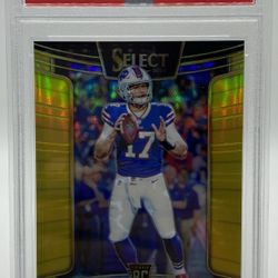 2018 Select Concourse Gold Prizm Josh Allen /10 Rookie RC PSA 10 Bills #24
