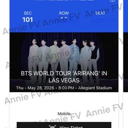 BTS Concert Ticket  - Day 4 Las Vegas  