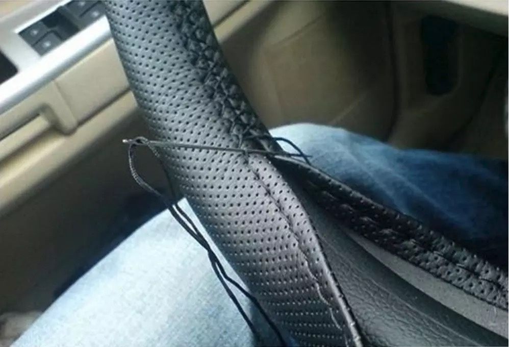Steering Wheel Cover (Microfiber leather)Hand Sewing DIY Car Steering. We have different colors and sizes π₯$19π₯only .