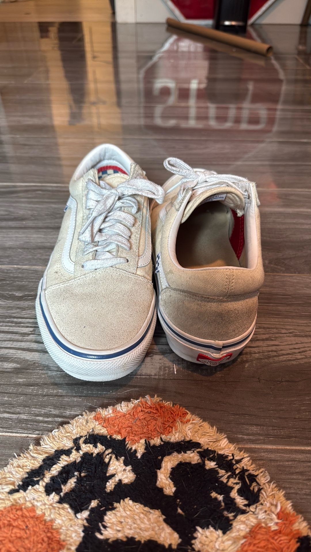 Rare Old Skool Vans Off White And Royal Blue