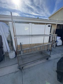 3-tier metal shelving unit
