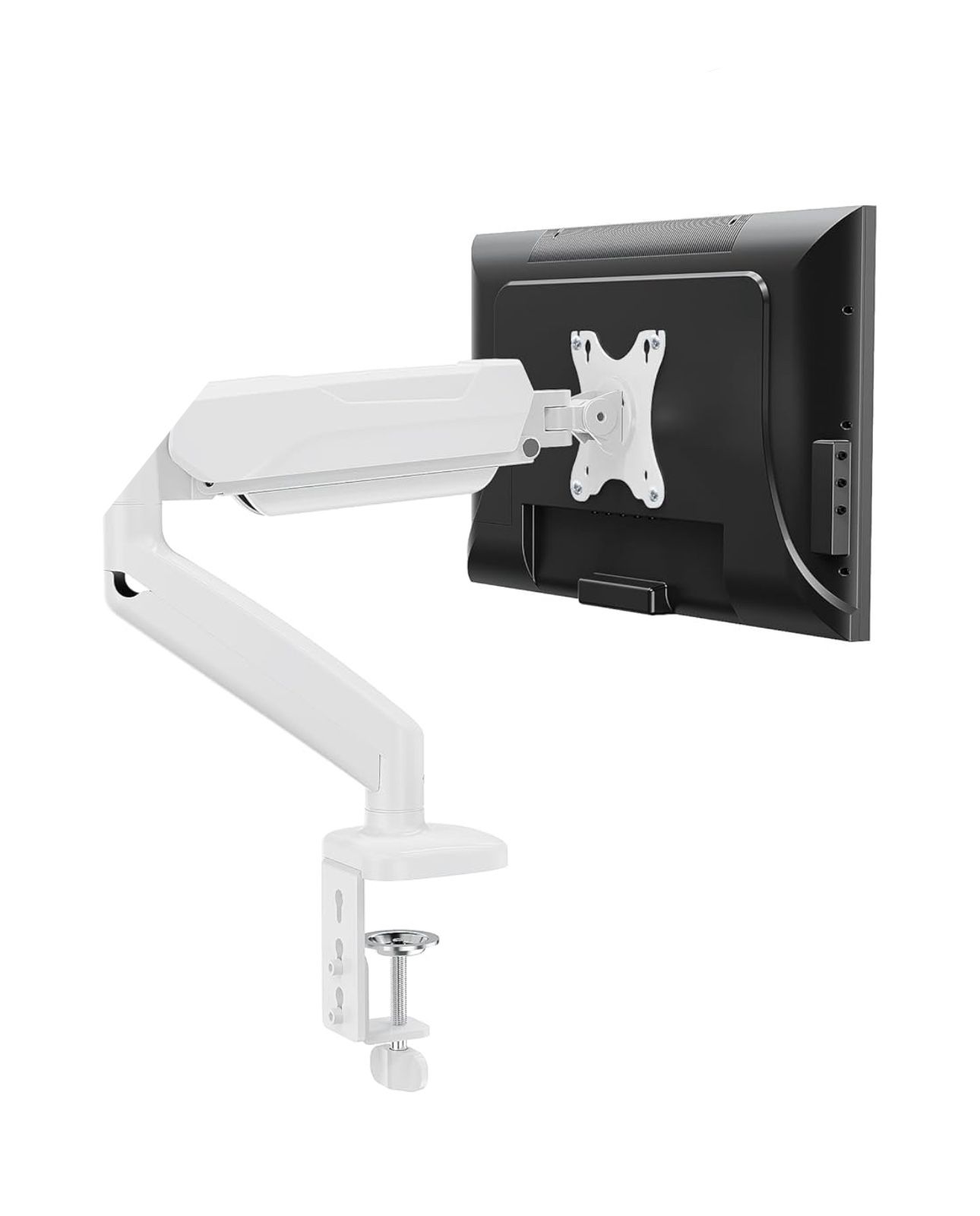 MOUNTUP Single Monitor Desk Mount – White