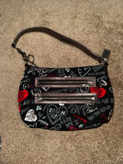 Coach poppy black multicolor graffiti shoulder bag