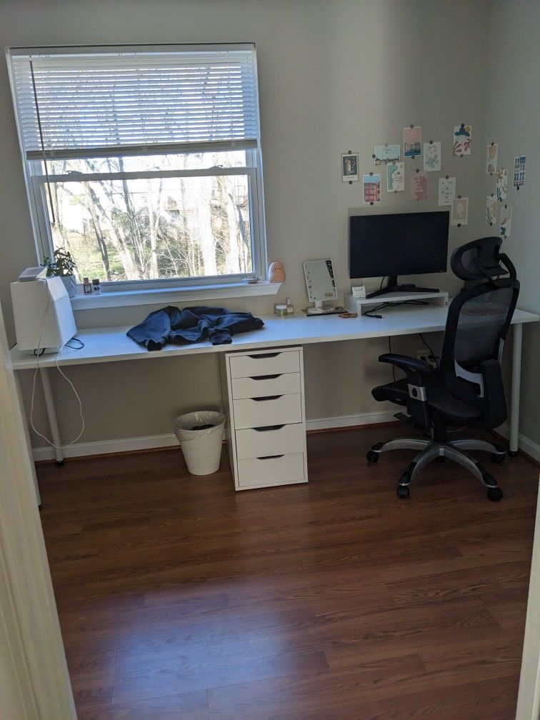 Long Two Person Desk Ikea Alex Drawers