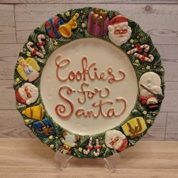 Vintage Cookies For Santa Plate By Fitz And Floyd 