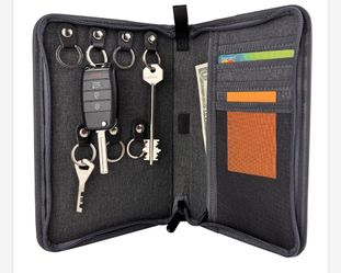 Securoy Portable Key Binder Organizer for Men and Women - Compact 9" X 6" Zippered Wallet Case 