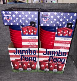 Jumbo Pong Oversized Party Game with red cups