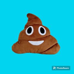 Poopy Brown Emoji Expressions Plush Stuffed Throw Pillow, Soft
