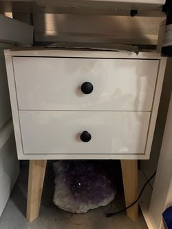 Single white Drawer Night Stand or corner table