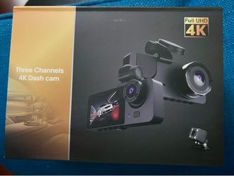BRAND NEW IN BOX Three Channel 4K Dash Cam w/2.0-inch IPS screen, 170° wide-angle lens, voice record. Three Channels 4K Dash Cam with a 2.0-inch IPS s