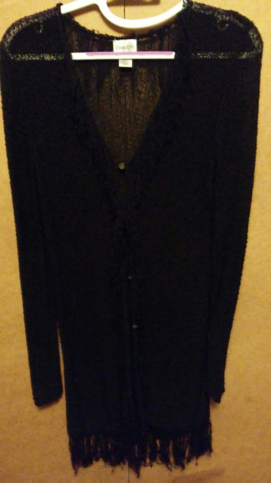 Chico's Black Mesh Knee Length Sz 2 $15