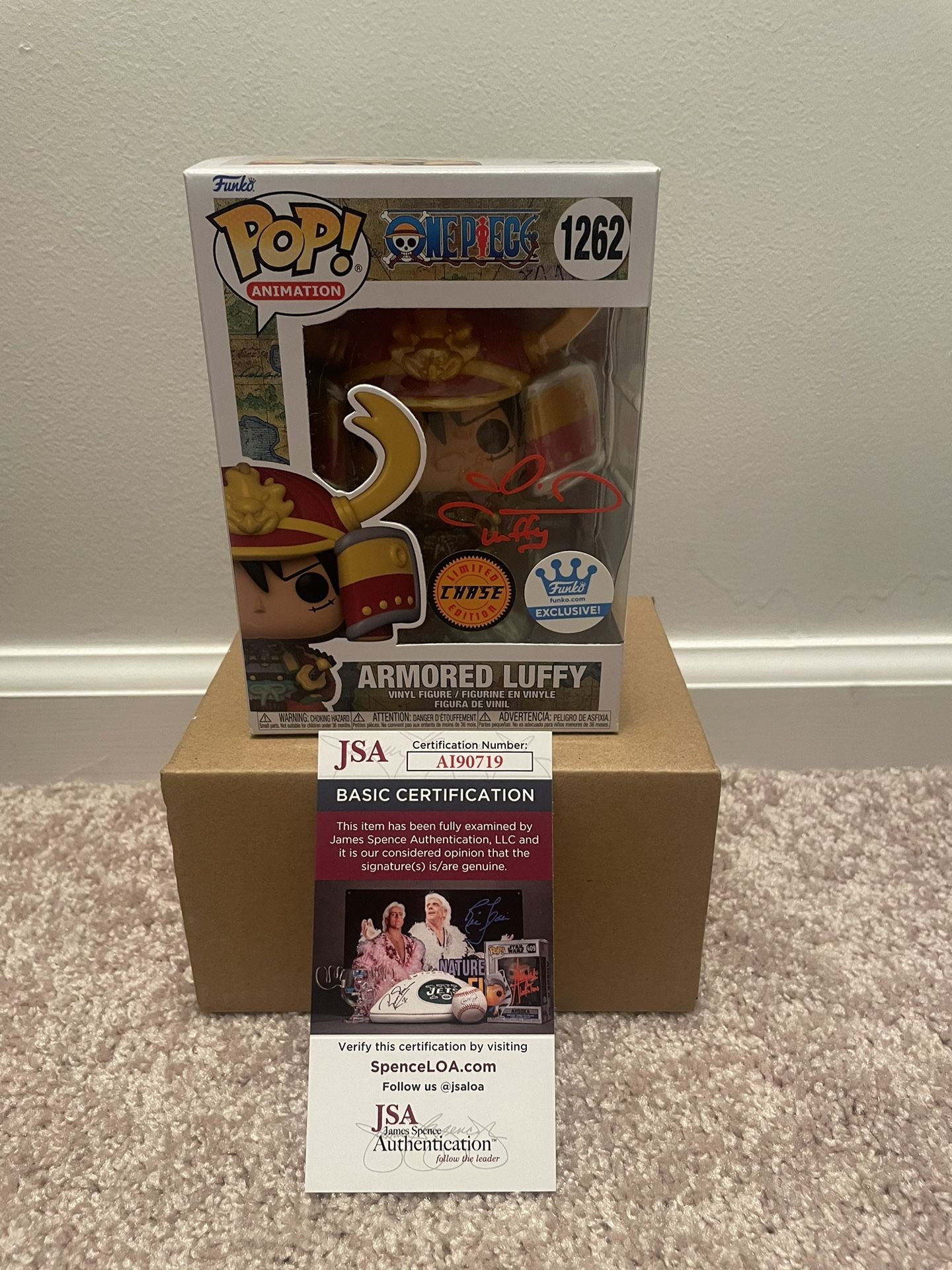 Funko Pop One Piece Armored Luffy Chase SIGNED