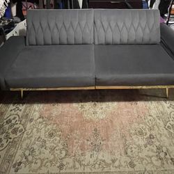 Convertible Futon Sofa w/Gold Legs
