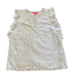 Lilly Pulitzer White Eyelet Sleeveless Top