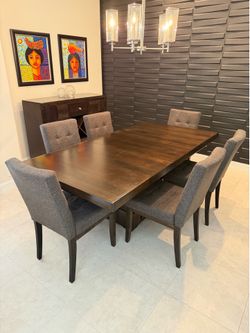 Dining set (table, 6 chairs) and server