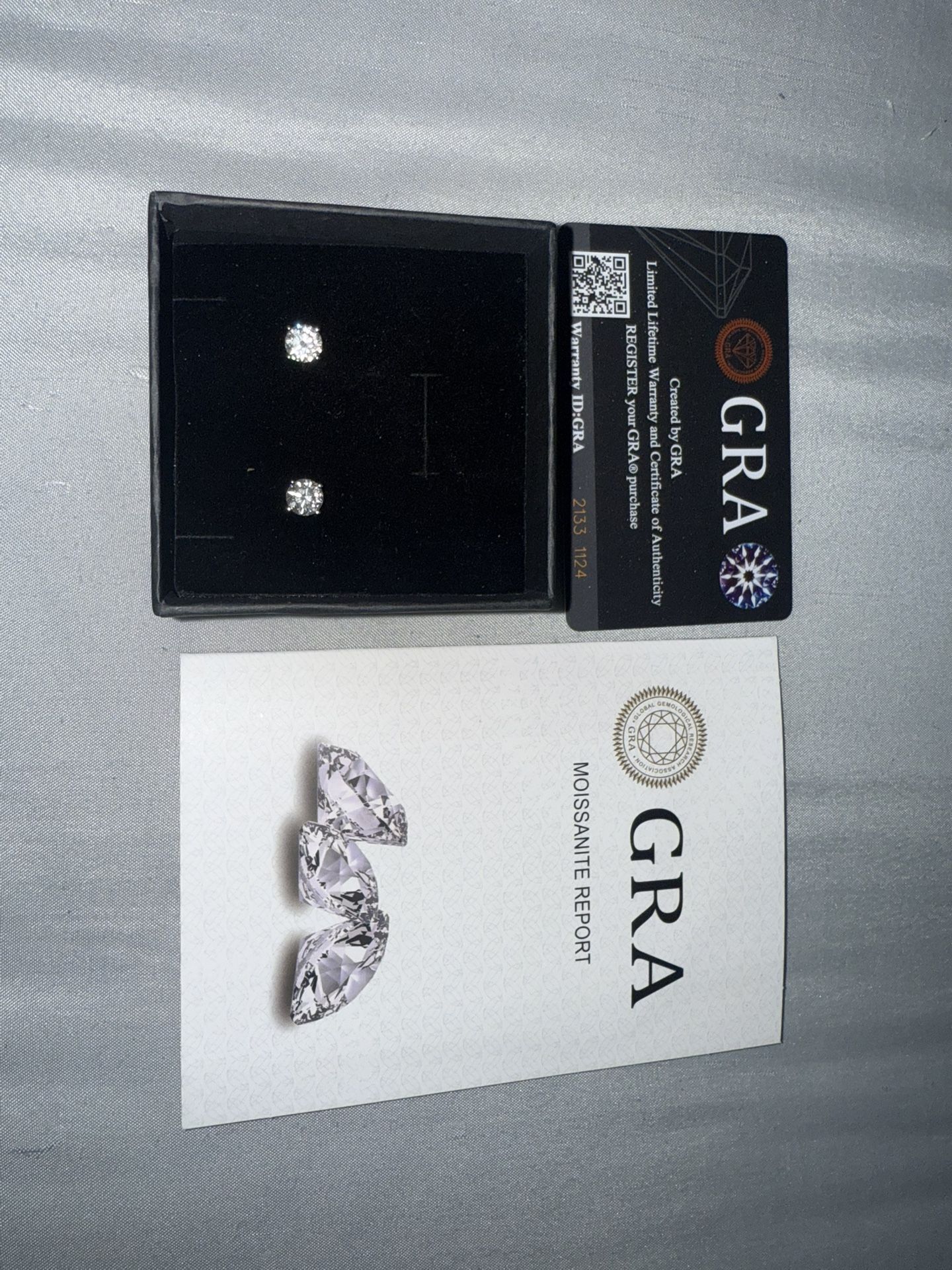 6.5mm 2.0ct Total Moissanite Earrings GRA Certified