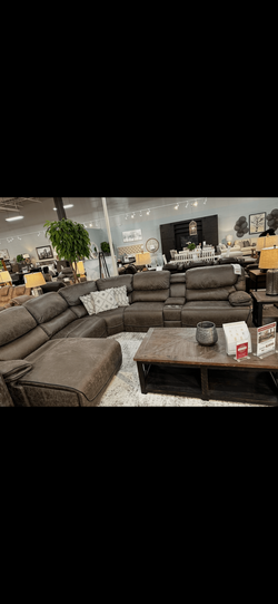 Grey Leather 5-Section Reclining Sleeper Sofa – Good Condition - Frisco, TX